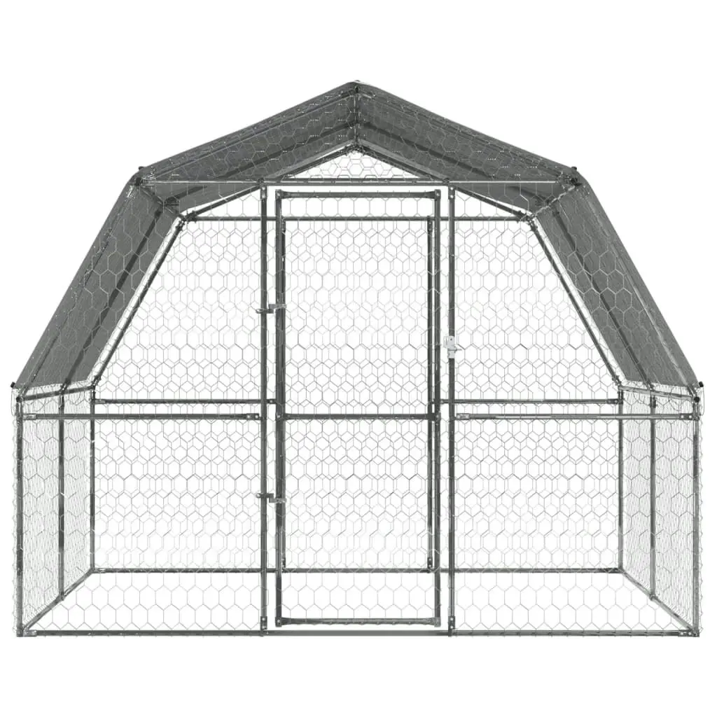 Bird Cages 2 pcs with Roof and Door Silver Galvanised Steel 3294912