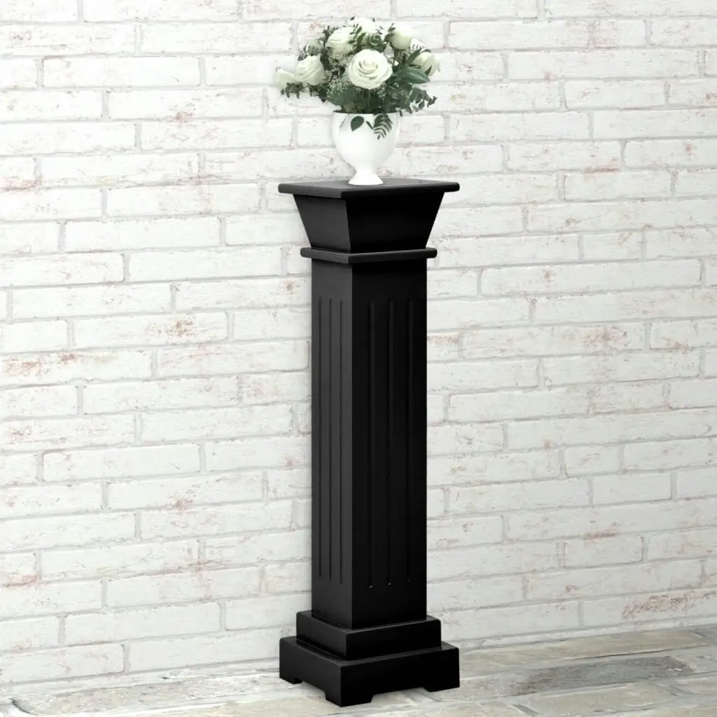 Classic Square Pillar Plant Stand Black 17x17x66 cm MDF 323970