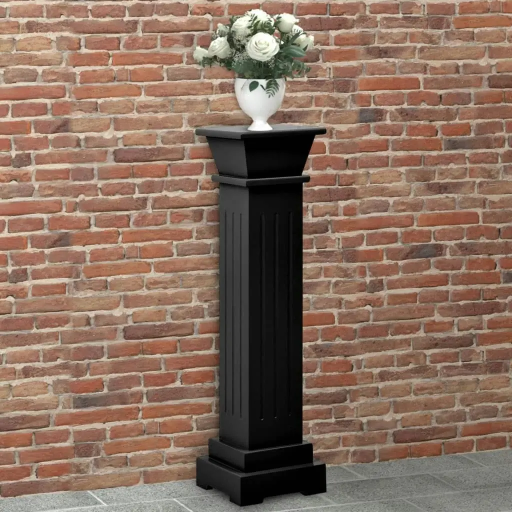 Classic Square Pillar Plant Stand Black 17x17x66 cm MDF 323970