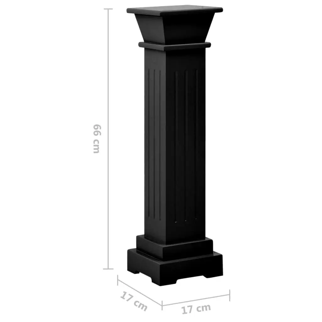 Classic Square Pillar Plant Stand Black 17x17x66 cm MDF 323970