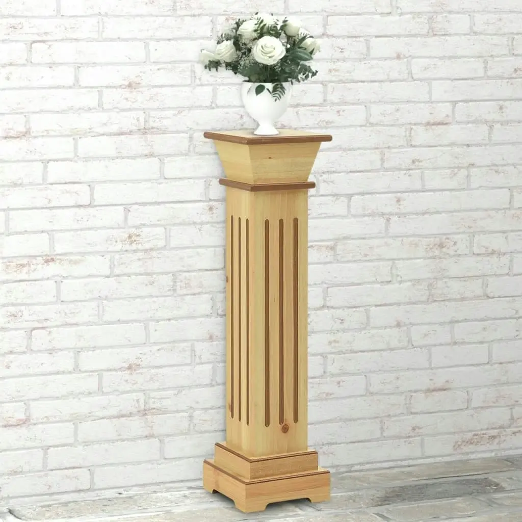 Classic Square Pillar Plant Stand Light Wood 17x17x66 cm MDF 323968