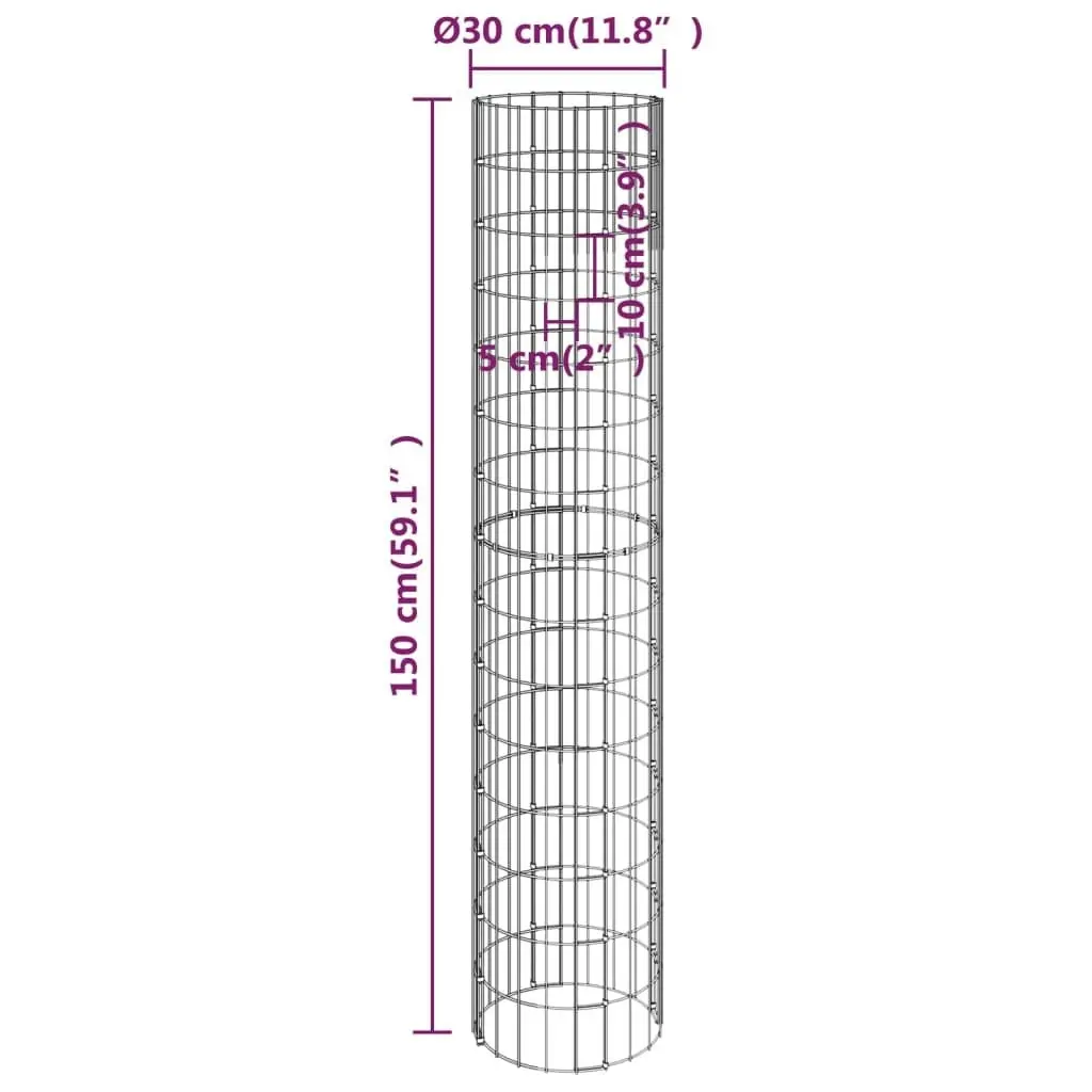 Circular Gabion Raised Beds 4 pcs Ø30x50/100/150/200 cm 152023