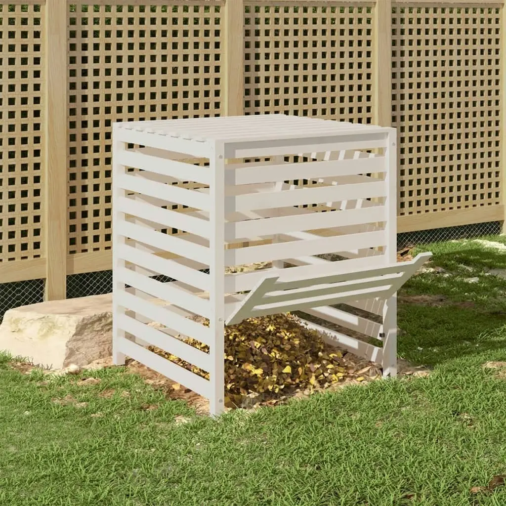 Composter White 82.5x82.5x99.5 cm Solid Wood Pine 823816