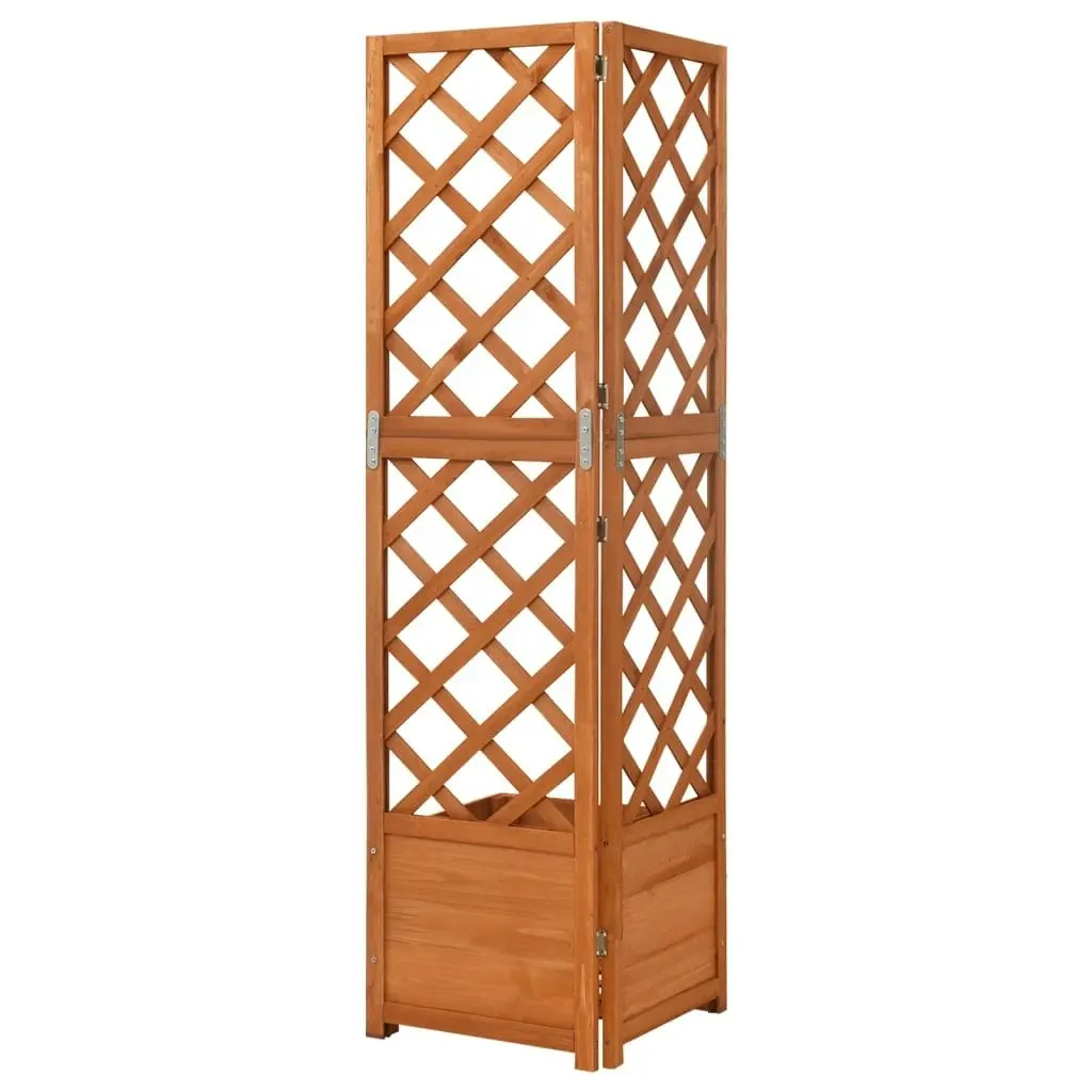 Corner Trellis Planter 40x40x150 cm Solid Fir Wood 316411