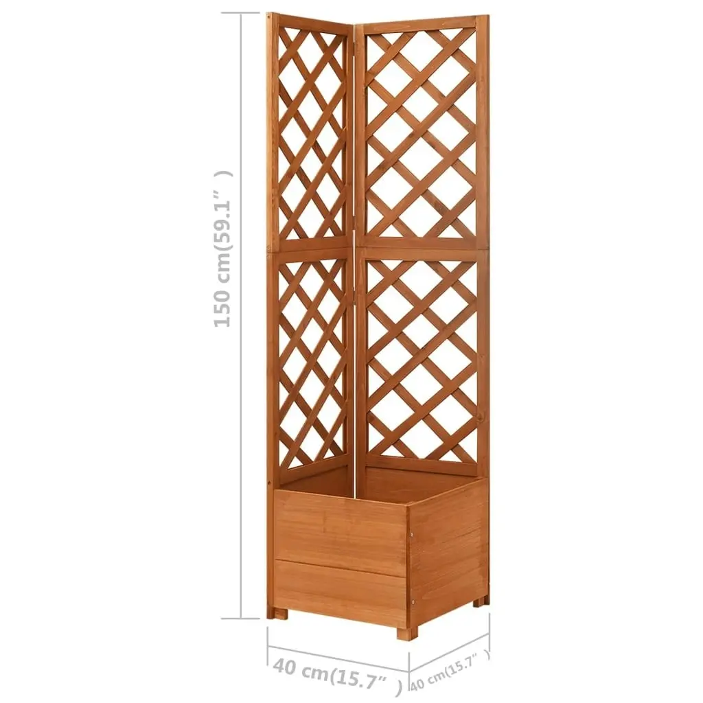 Corner Trellis Planter 40x40x150 cm Solid Fir Wood 316411