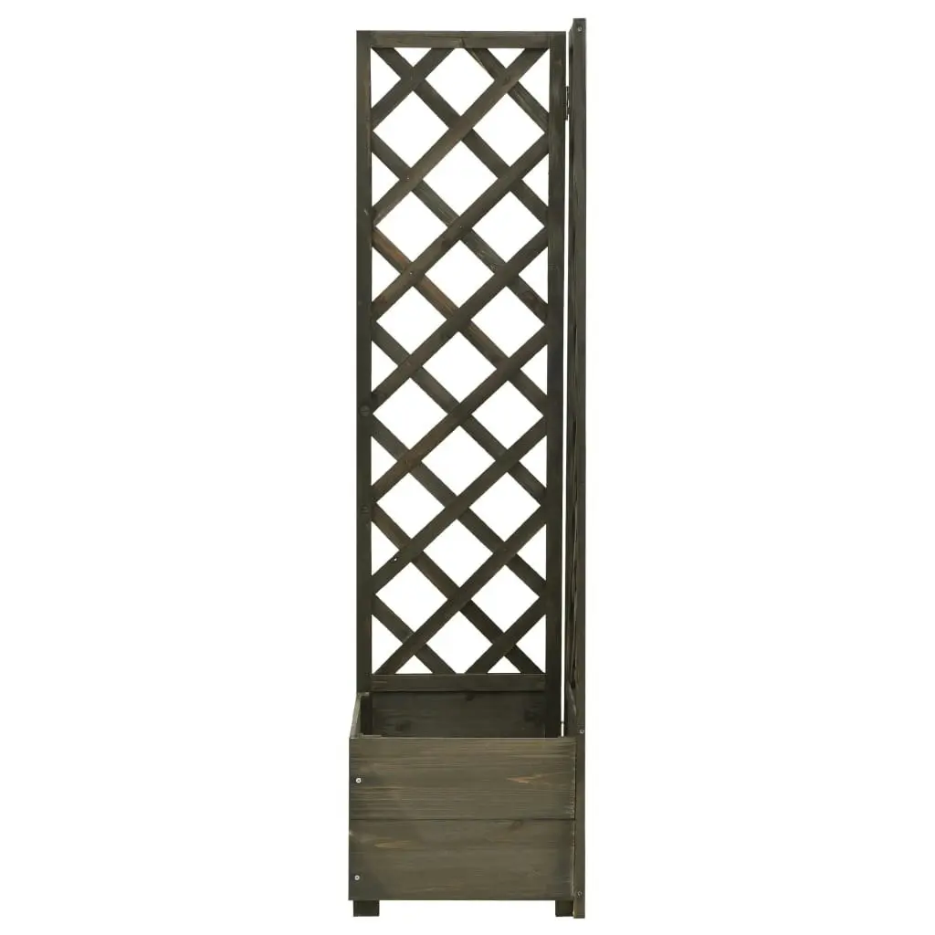 Corner Trellis Planter Grey 40x40x150 cm Solid Firwood 314837