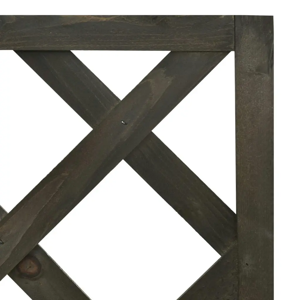 Corner Trellis Planter Grey 40x40x150 cm Solid Firwood 314837