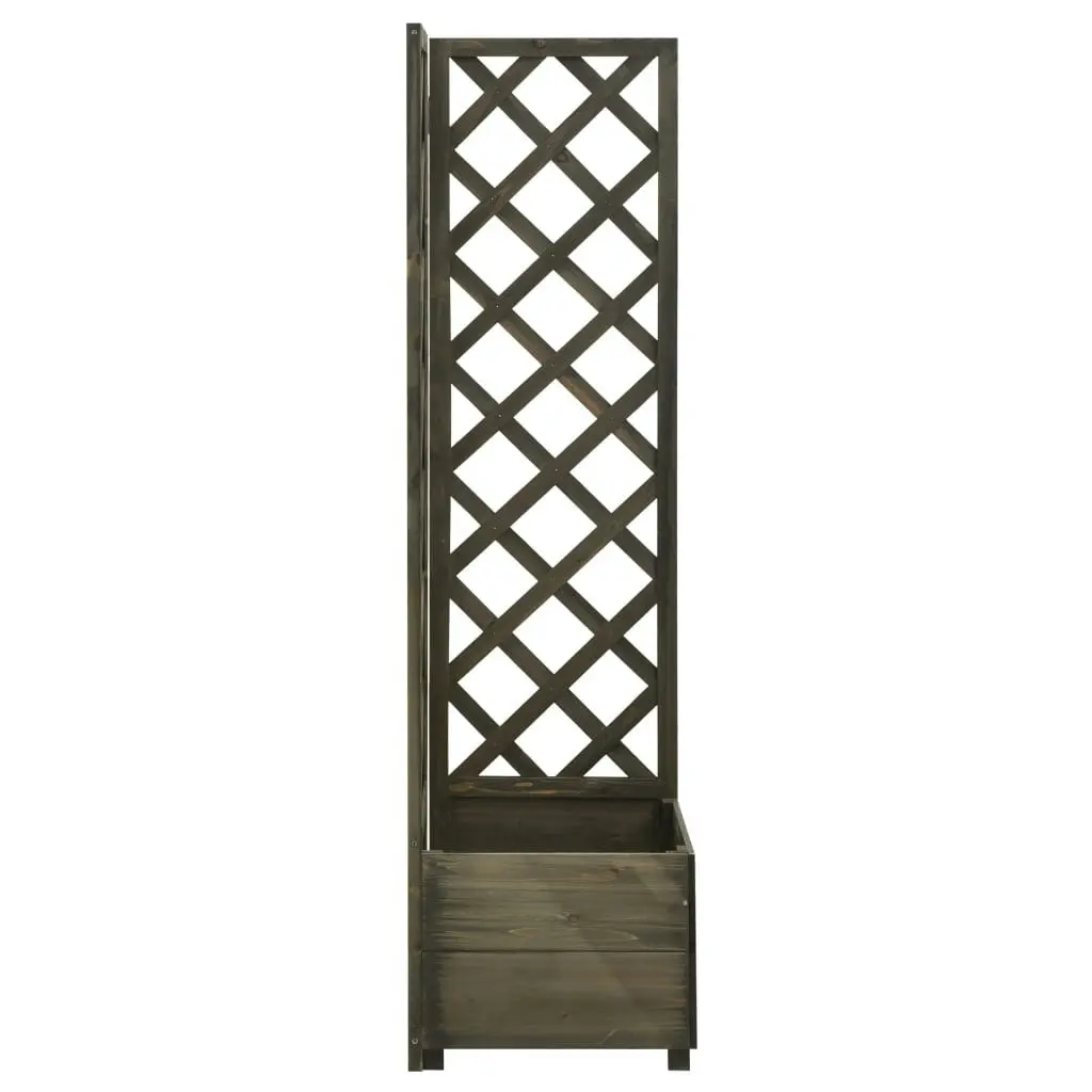 Corner Trellis Planter Grey 40x40x150 cm Solid Firwood 314837