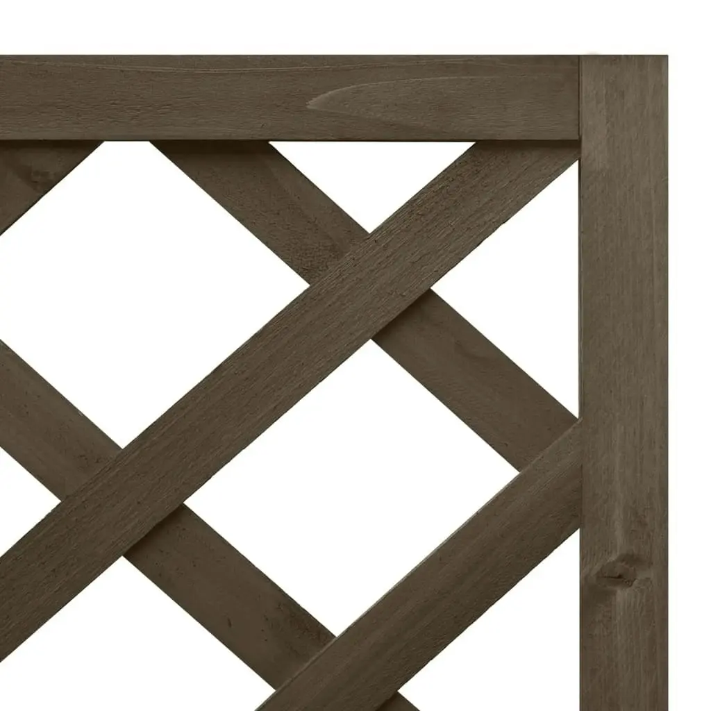 Corner Trellis Planter Grey 40x40x150 cm Solid Fir Wood 316412