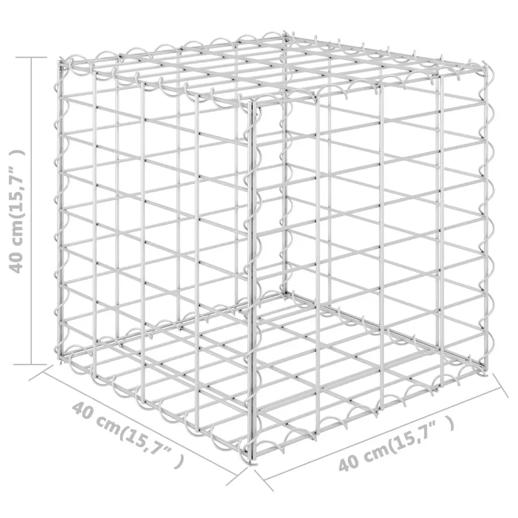 Cube Gabion Raised Bed Steel Wire 40x40x40 cm 145649