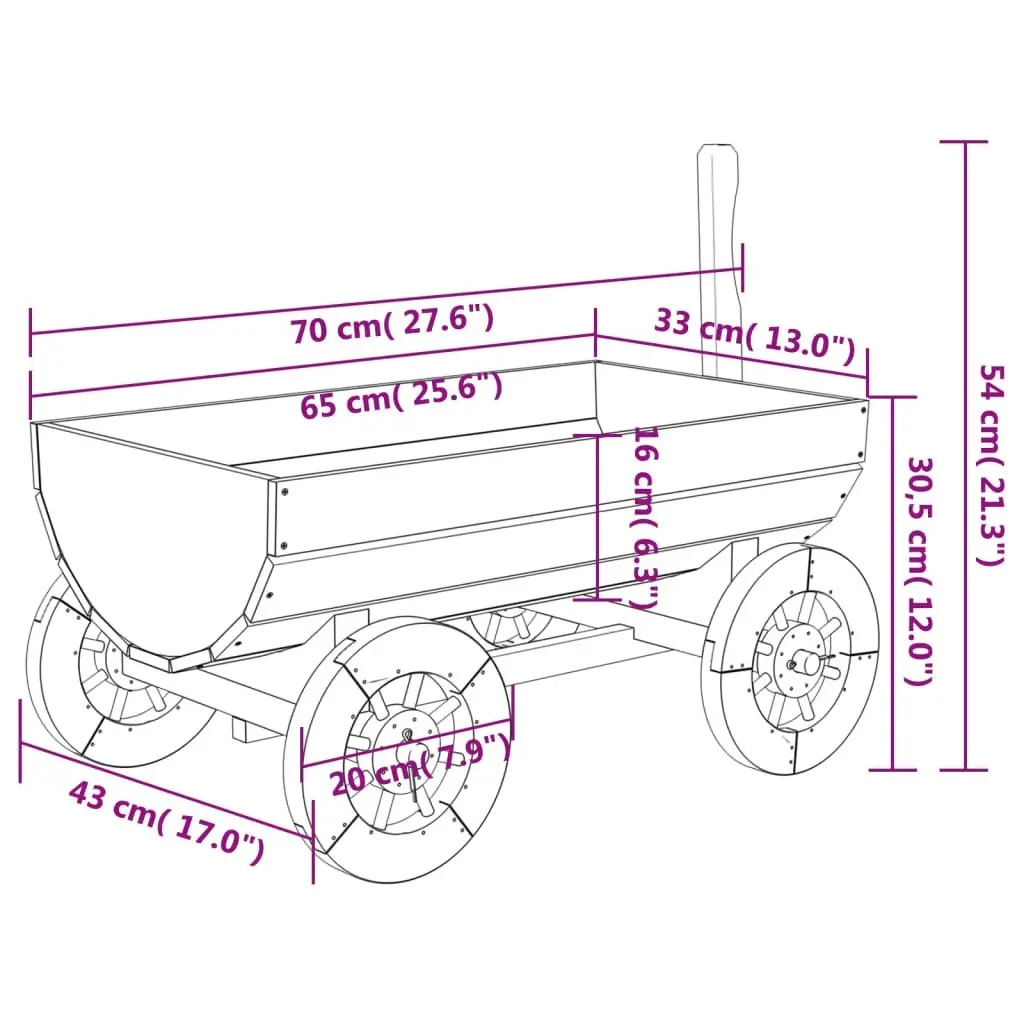 Decorative Wagon 70x43x54 cm Solid Wood Fir 364227