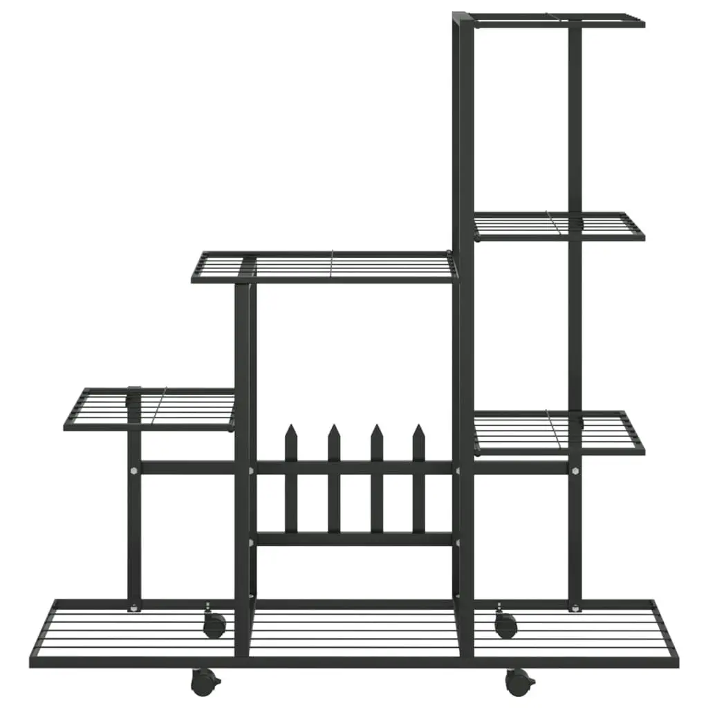 Flower Stand with Wheel 94.5x25x92.5 cm Black Metal 336114