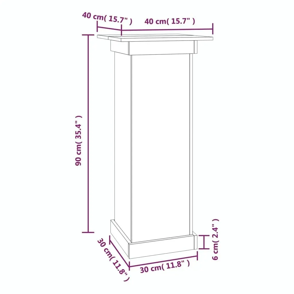 Flower Stand 40x40x90 cm Solid Wood Pine 823634