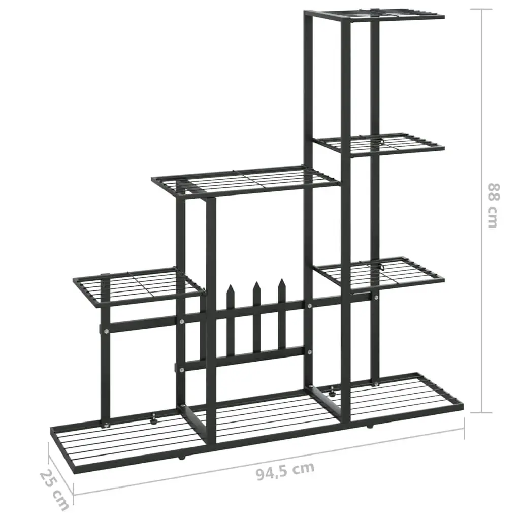 Flower Stand 94.5x25x88 cm Black Metal 336112