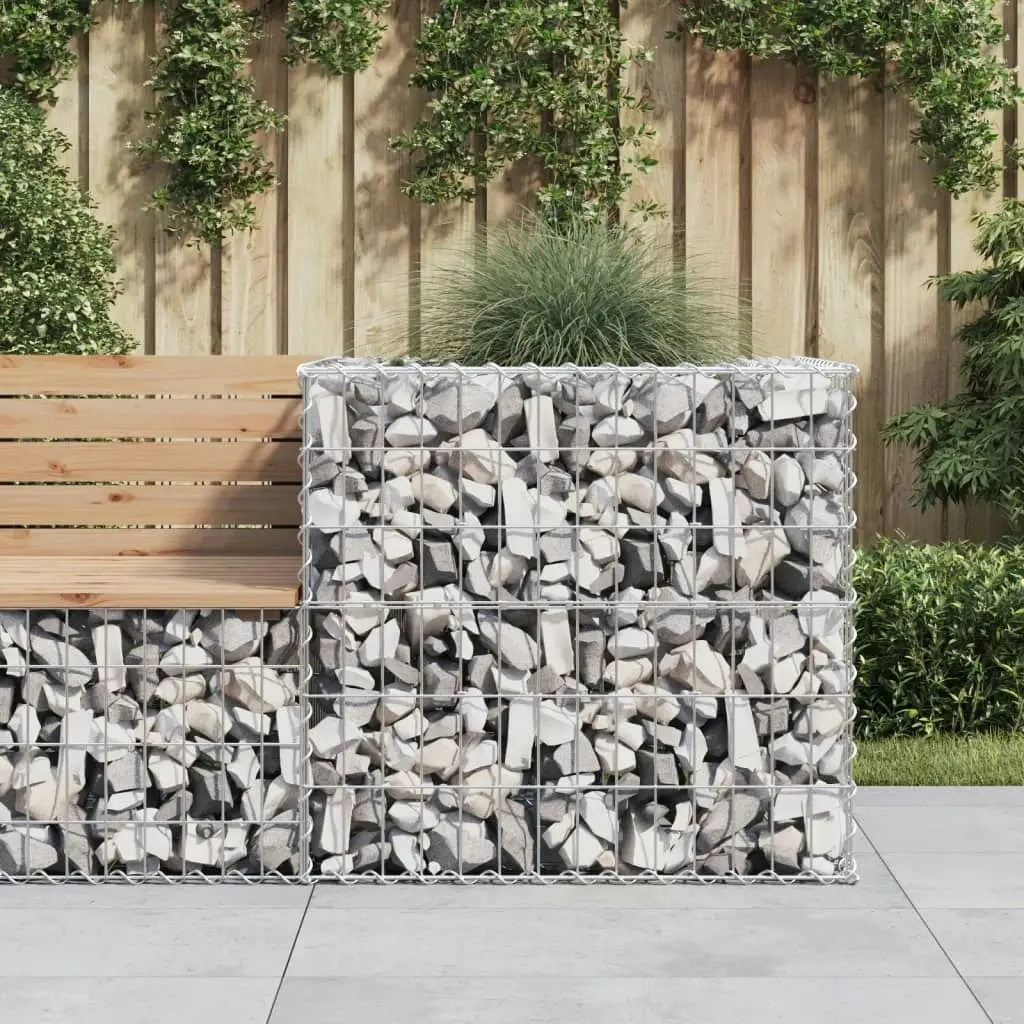 Gabion Basket Silver 70x70x65 cm Galvanised Iron 364850