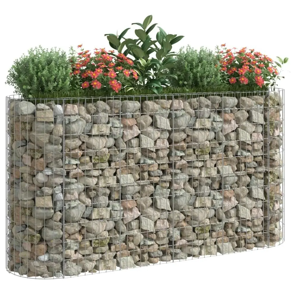 Gabion Raised Bed Galvanised Iron 190x50x100 cm 152033