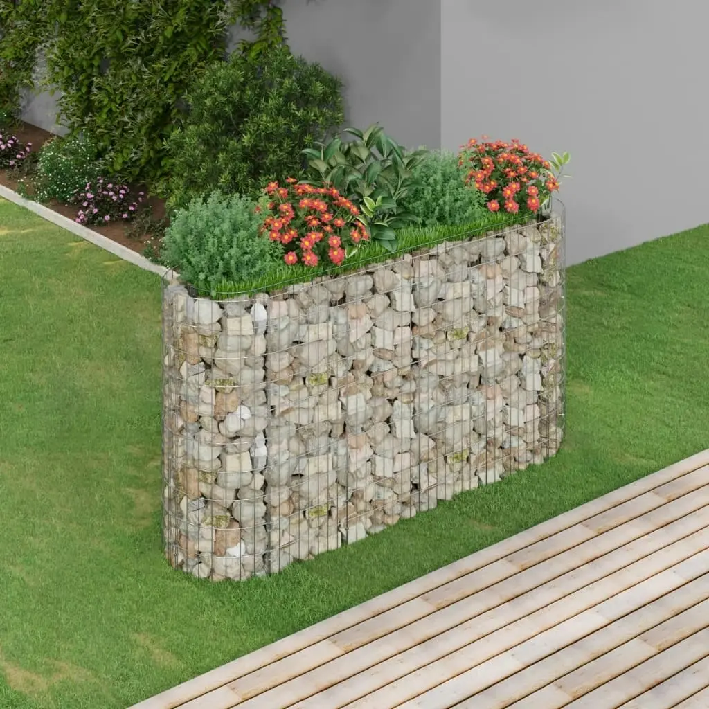 Gabion Raised Bed Galvanised Iron 190x50x100 cm 152033