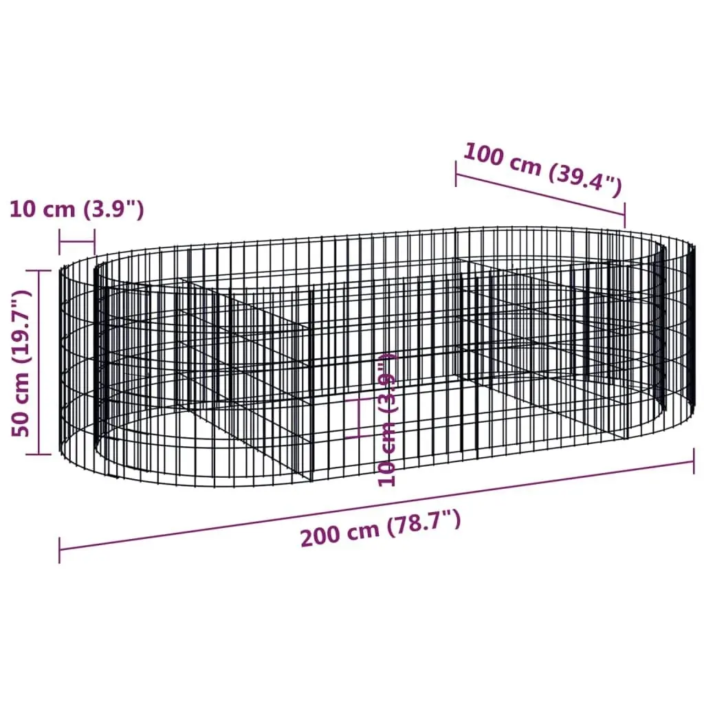 Gabion Raised Bed Galvanised Iron 200x100x50 cm 152040