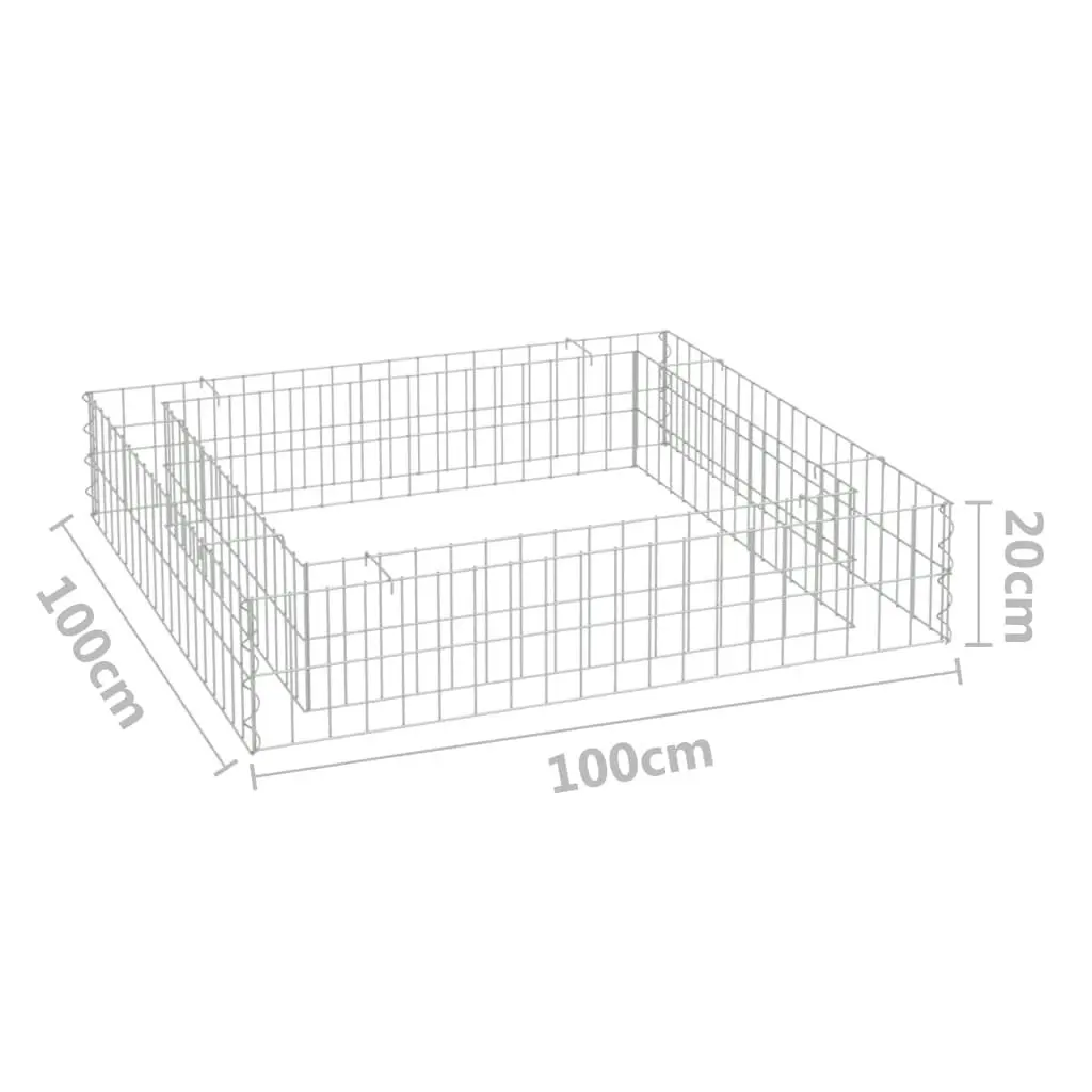 Gabion Raised Bed Galvanised Steel 100x100x20 cm 151311