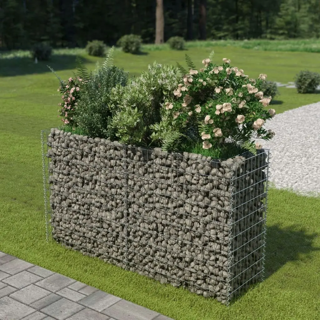 Gabion Raised Bed Galvanised Steel 180x50x100 cm 143558