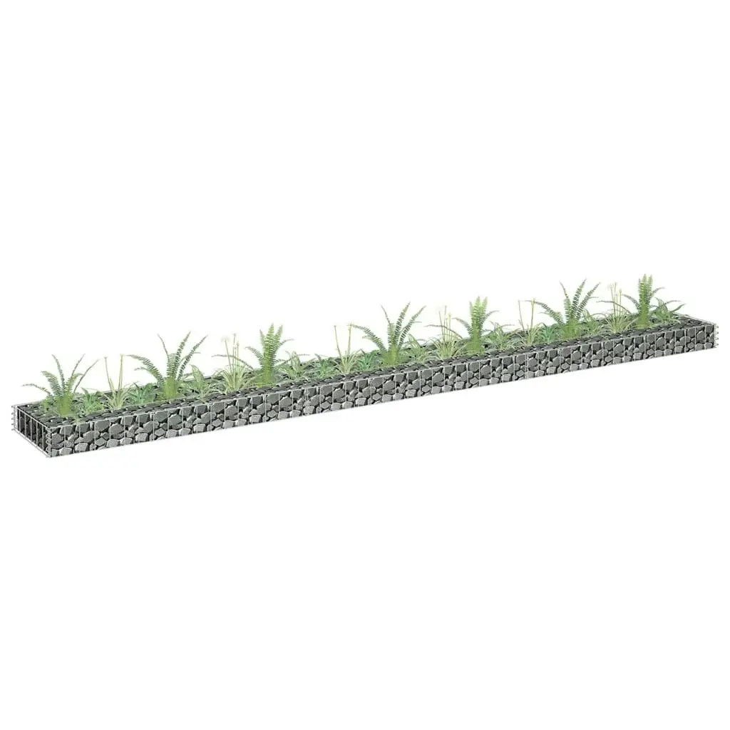 Gabion Raised Bed Galvanised Steel 270x30x10 cm 145636