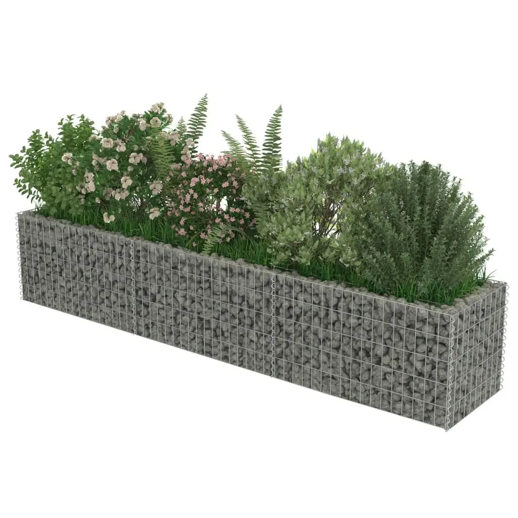 Gabion Raised Bed Galvanised Steel 270x50x50 cm 143563