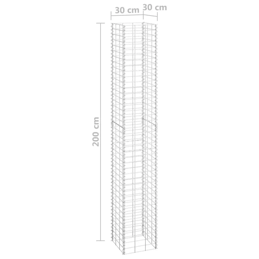 Gabion Raised Beds 3 pcs 30x30x200 cm Iron 151251