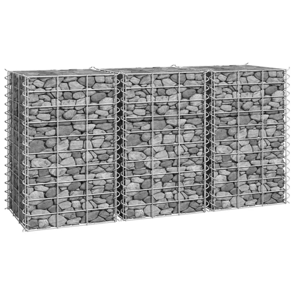 Gabion Raised Beds 3 pcs 30x30x50 cm Iron 151248