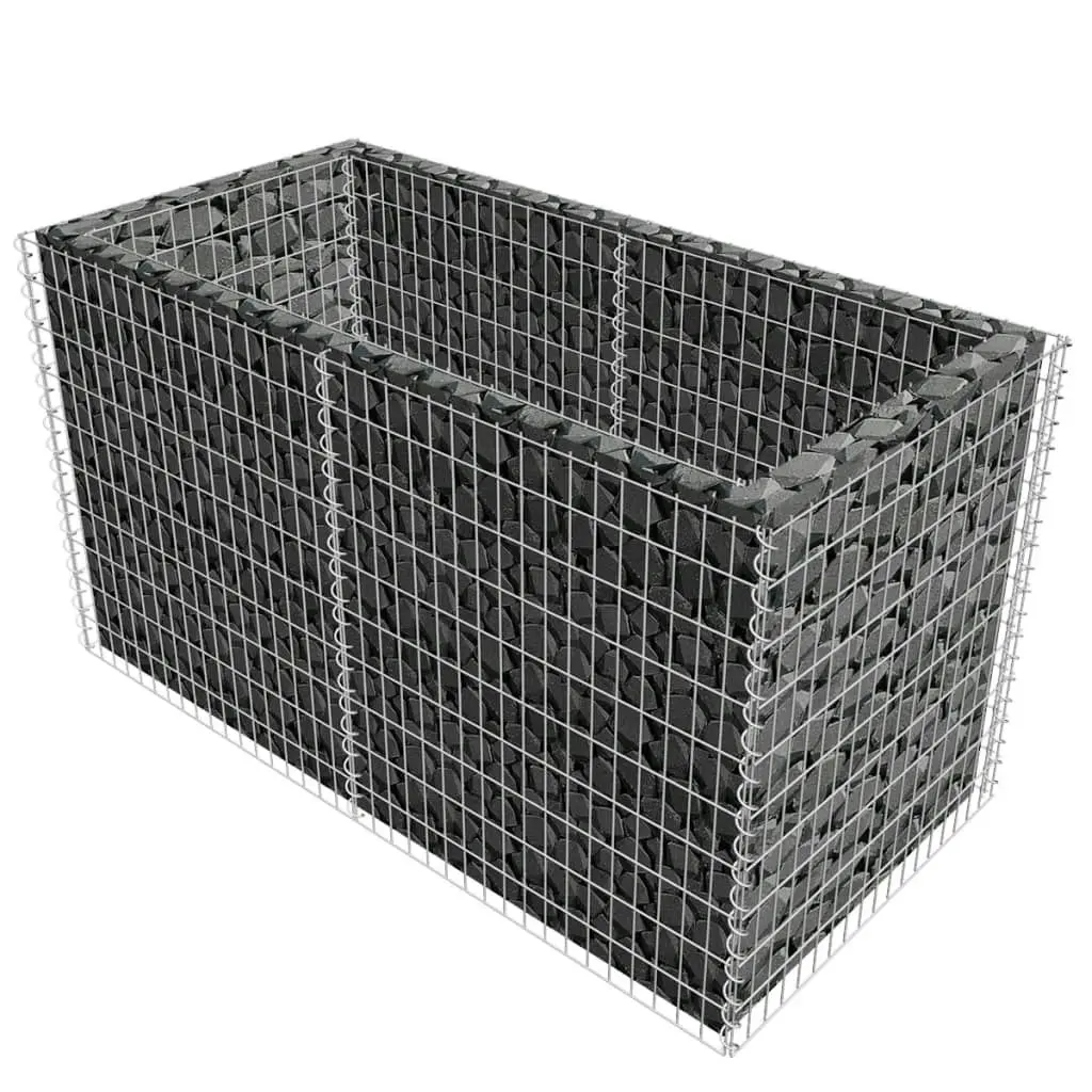 Gabion Raised Bed Steel 180x90x100 cm Silver 142366