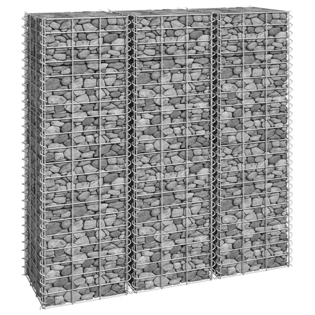 Gabion Raised Beds 3 pcs 30x30x100 cm Iron 151249