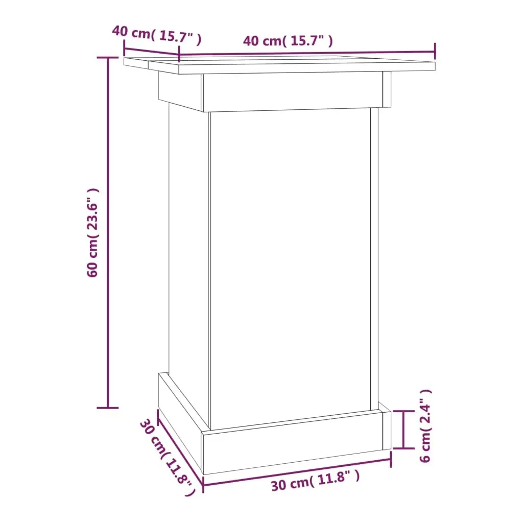 Flower Stand White 40x40x60 cm Solid Wood Pine 823630