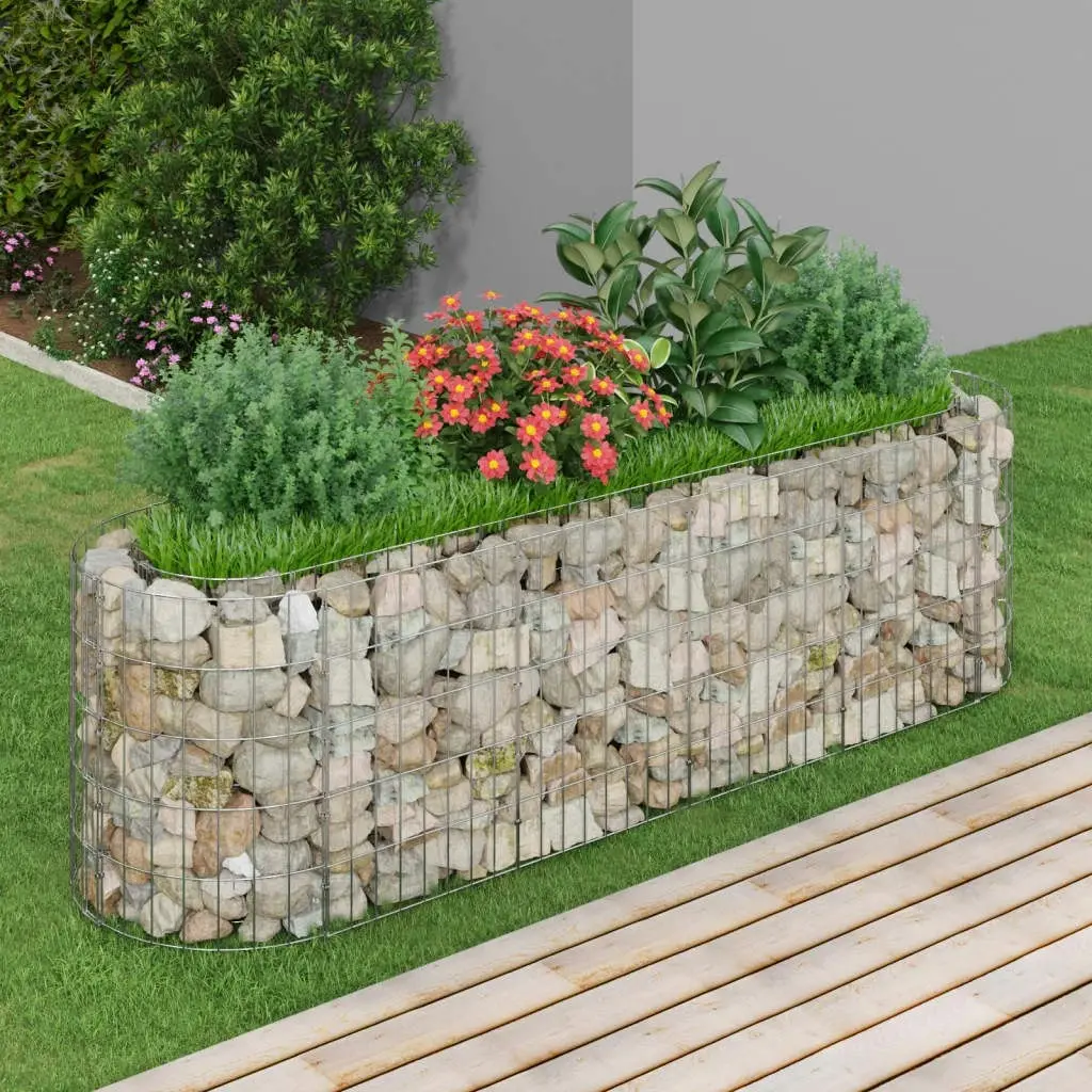 Gabion Raised Bed Galvanised Iron 190x50x50 cm 152025