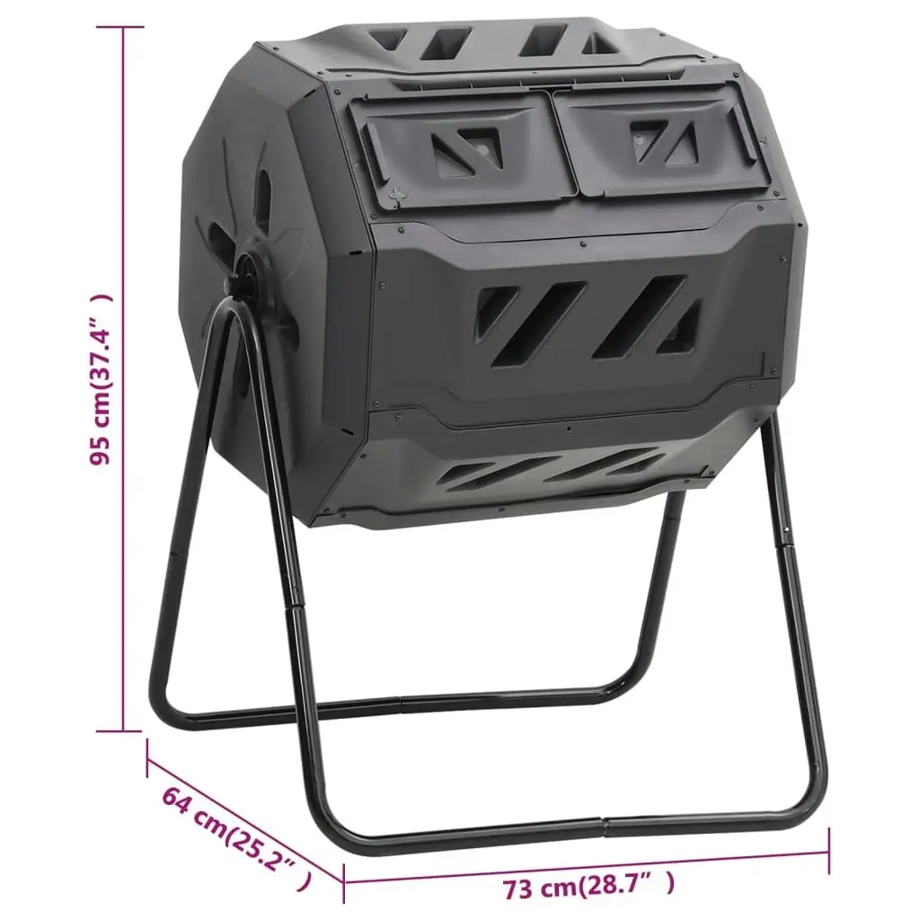 Garden Compost Bin Black 73x64x95 cm 160 L 152232