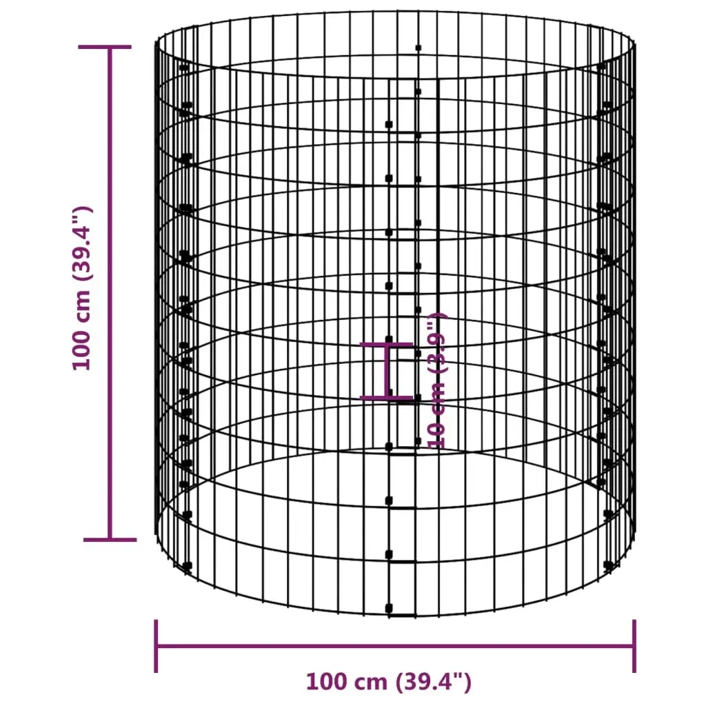 Garden Composter Ø100x100 cm Galvanised Steel 3115944