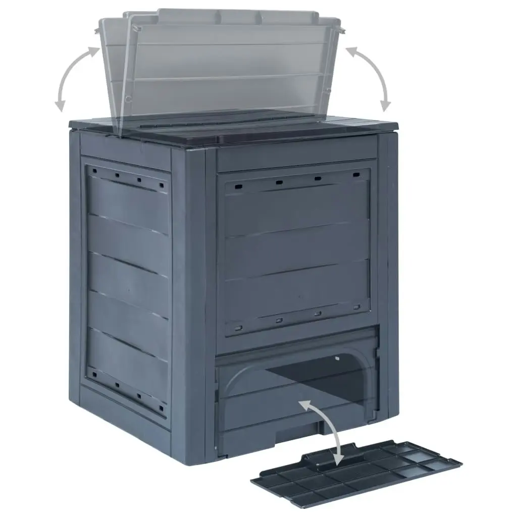 Garden Composter Grey 60x60x73 cm 260 L 45682