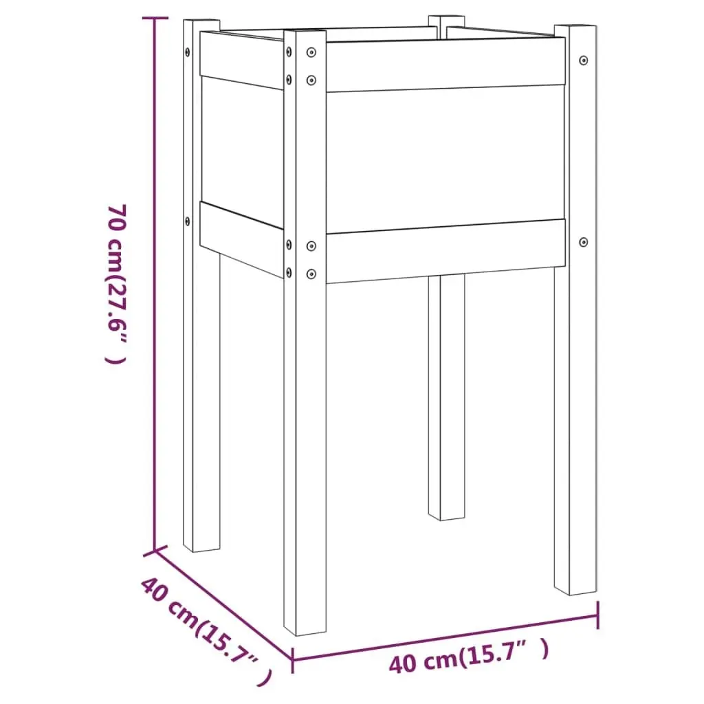 Garden Planter 40x40x70 cm Solid Pinewood 810789