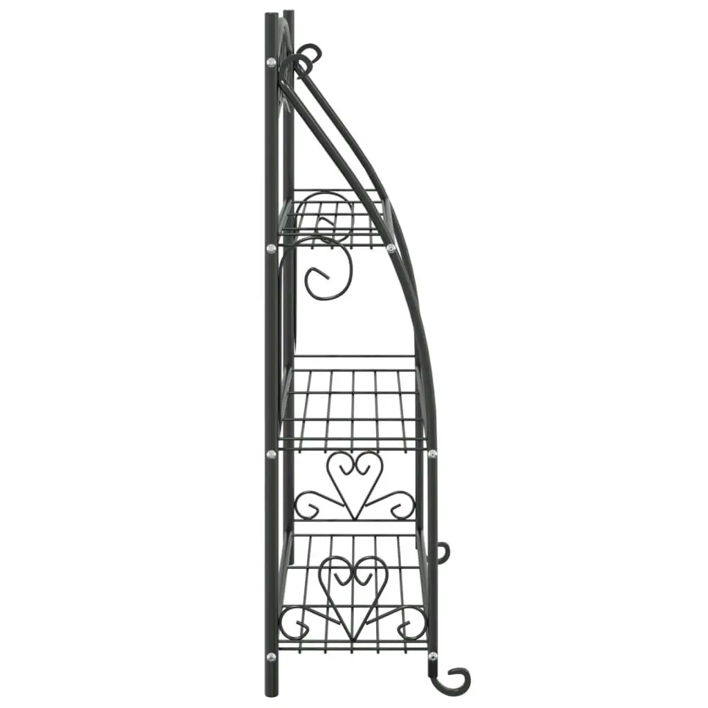 Flower Rack Black 56x30x96 cm Steel 319353