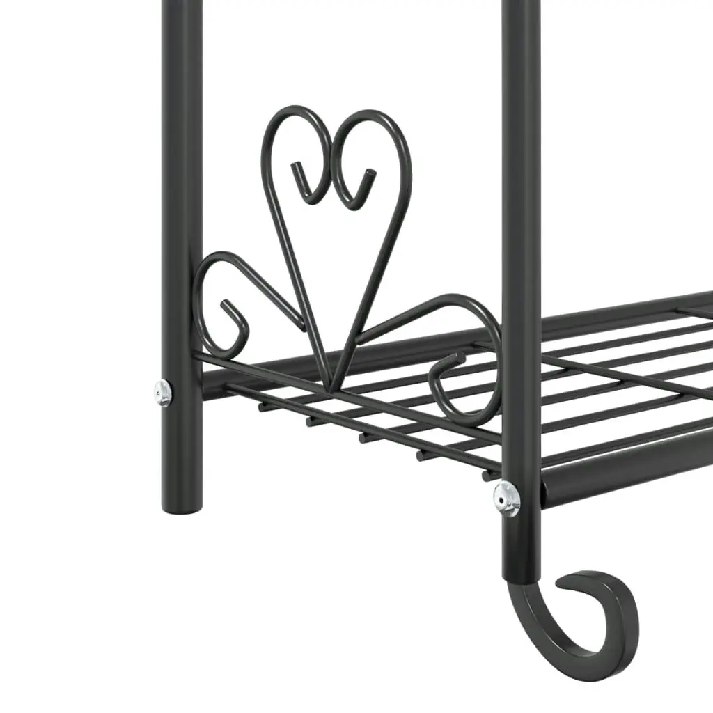 Flower Rack Black 56x30x96 cm Steel 319353