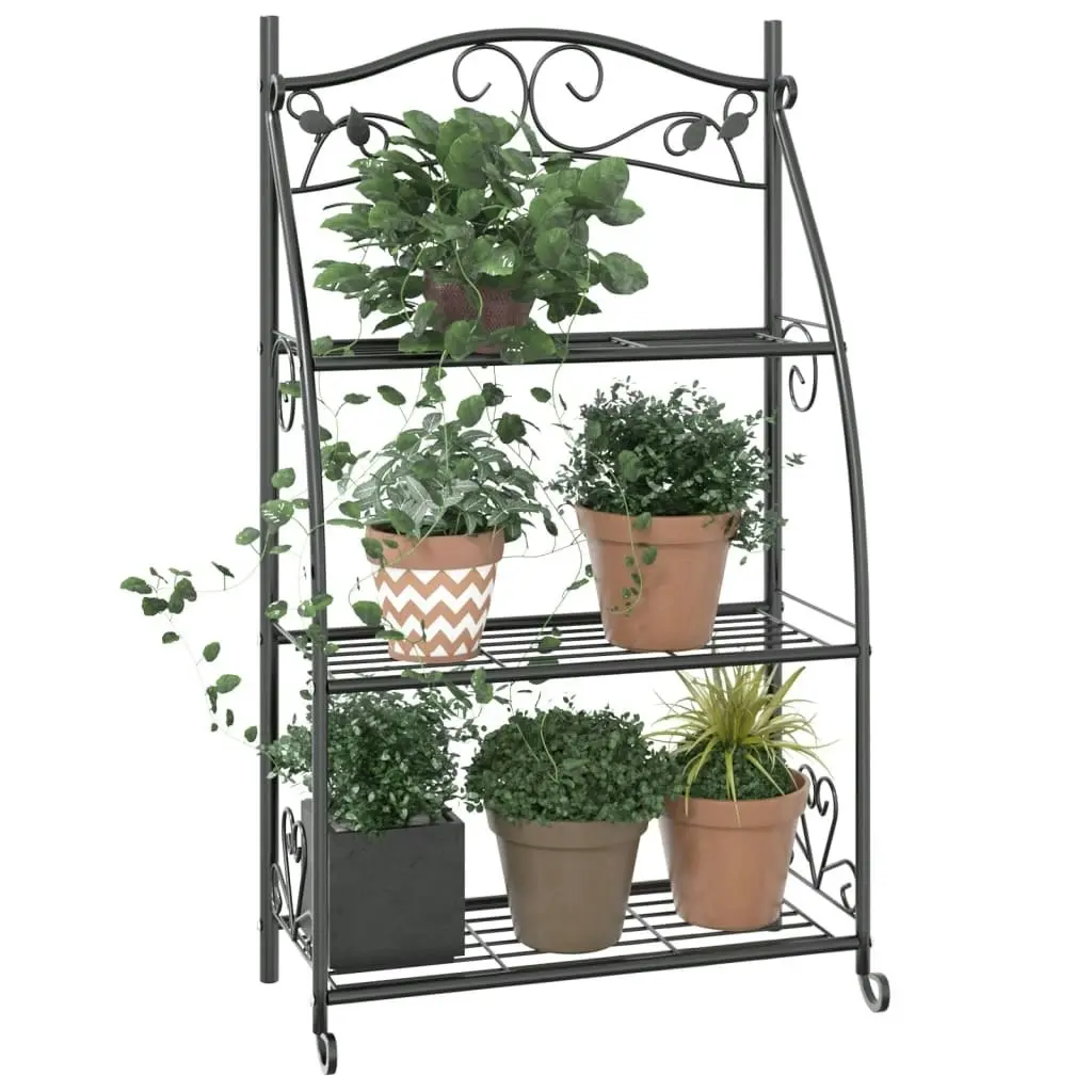 Flower Rack Black 56x30x96 cm Steel 319353