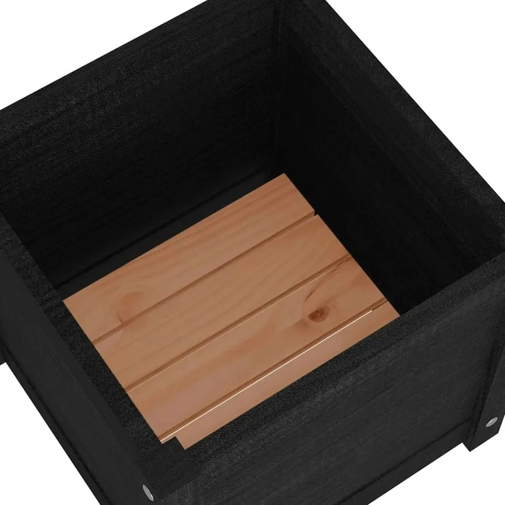 Garden Planter Black 40x40x40 cm Solid Pinewood 810542