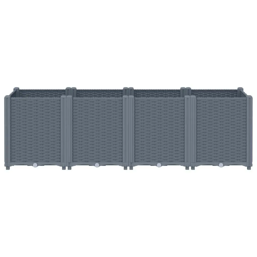 Garden Planter Grey 160x40x53 cm PP 367856