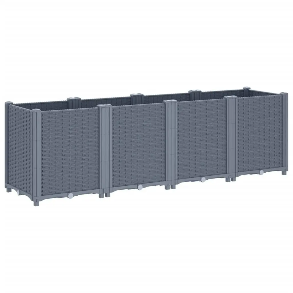 Garden Planter Grey 160x40x53 cm PP 367856