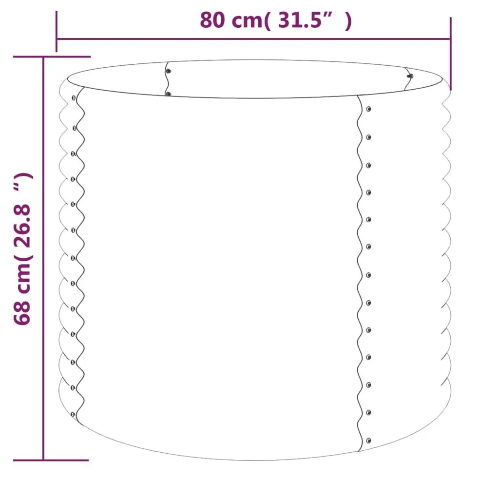 Garden Planter Powder-coated Steel 80x80x68 cm Anthracite 318861