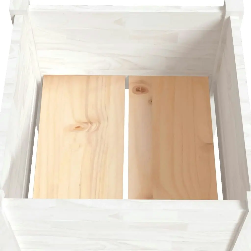 Garden Planter White 40x40x70 cm Solid Pinewood 810791