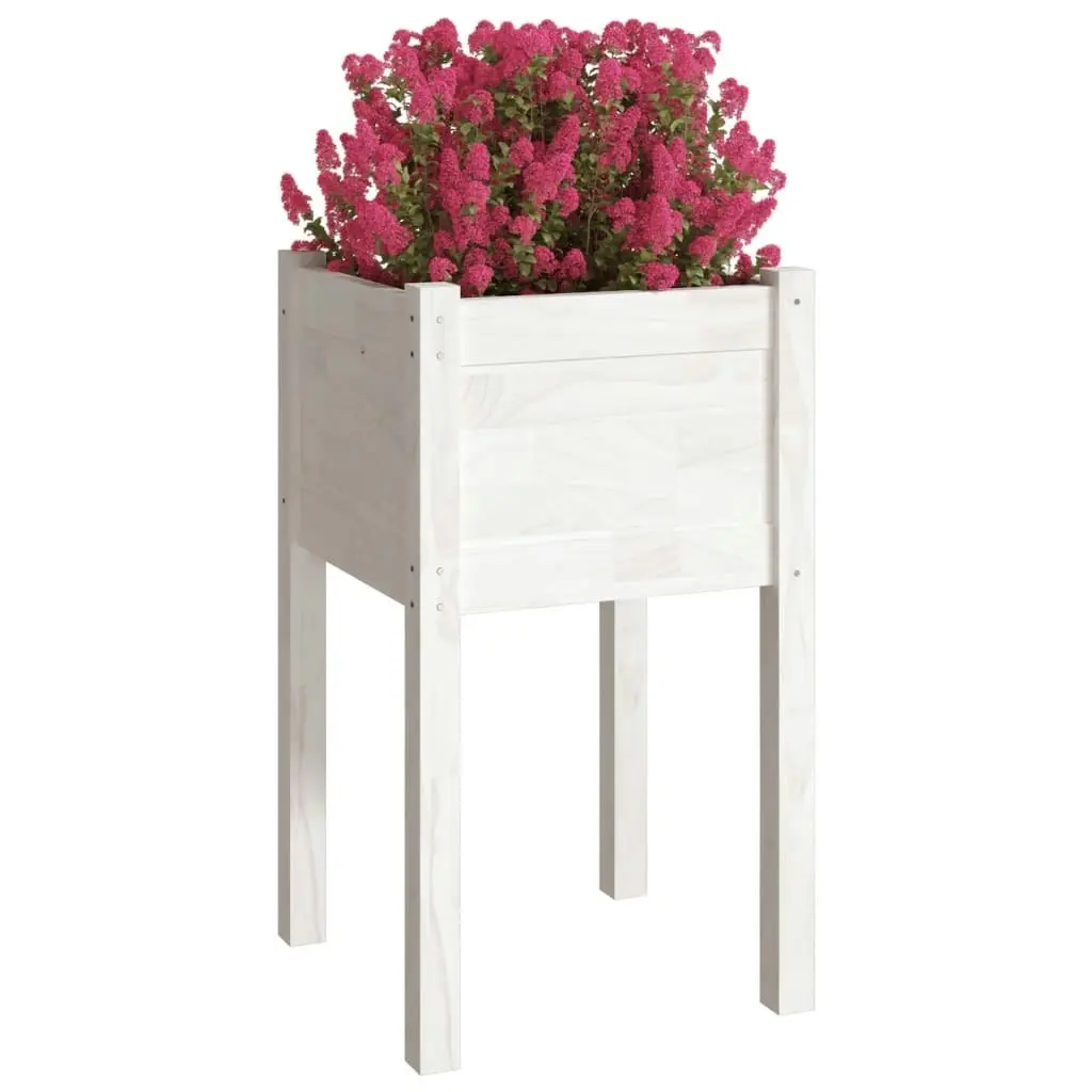 Garden Planter White 40x40x70 cm Solid Pinewood 810791