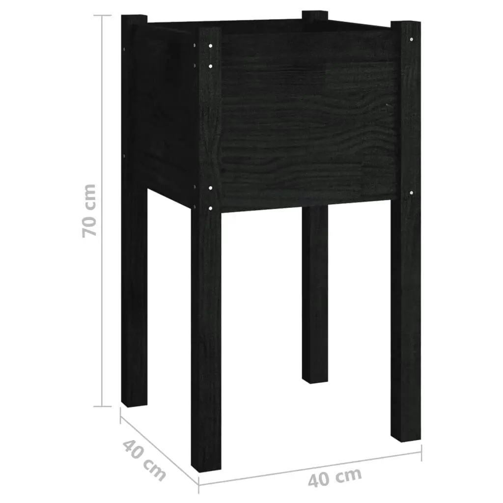 Garden Planter Black 40x40x70 cm Solid Pinewood 810797