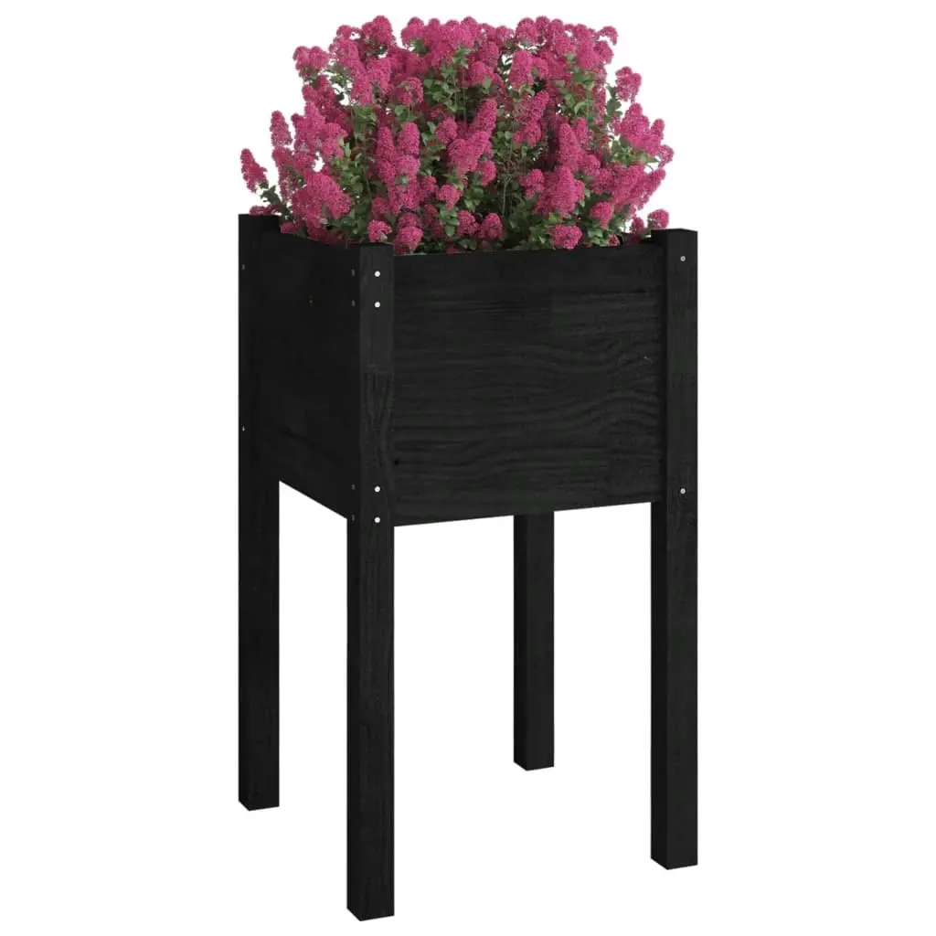 Garden Planter Black 40x40x70 cm Solid Pinewood 810797