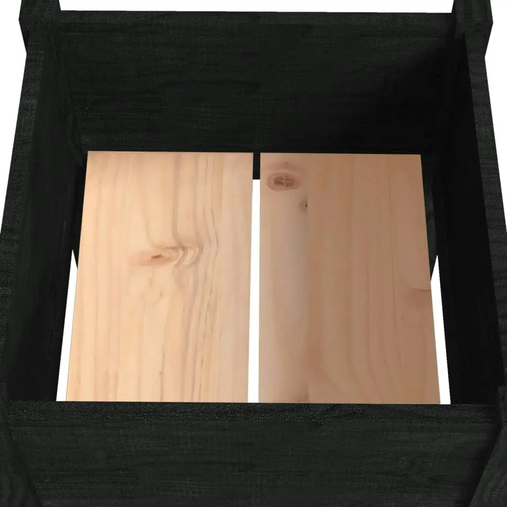 Garden Planter Black 40x40x70 cm Solid Pinewood 810797