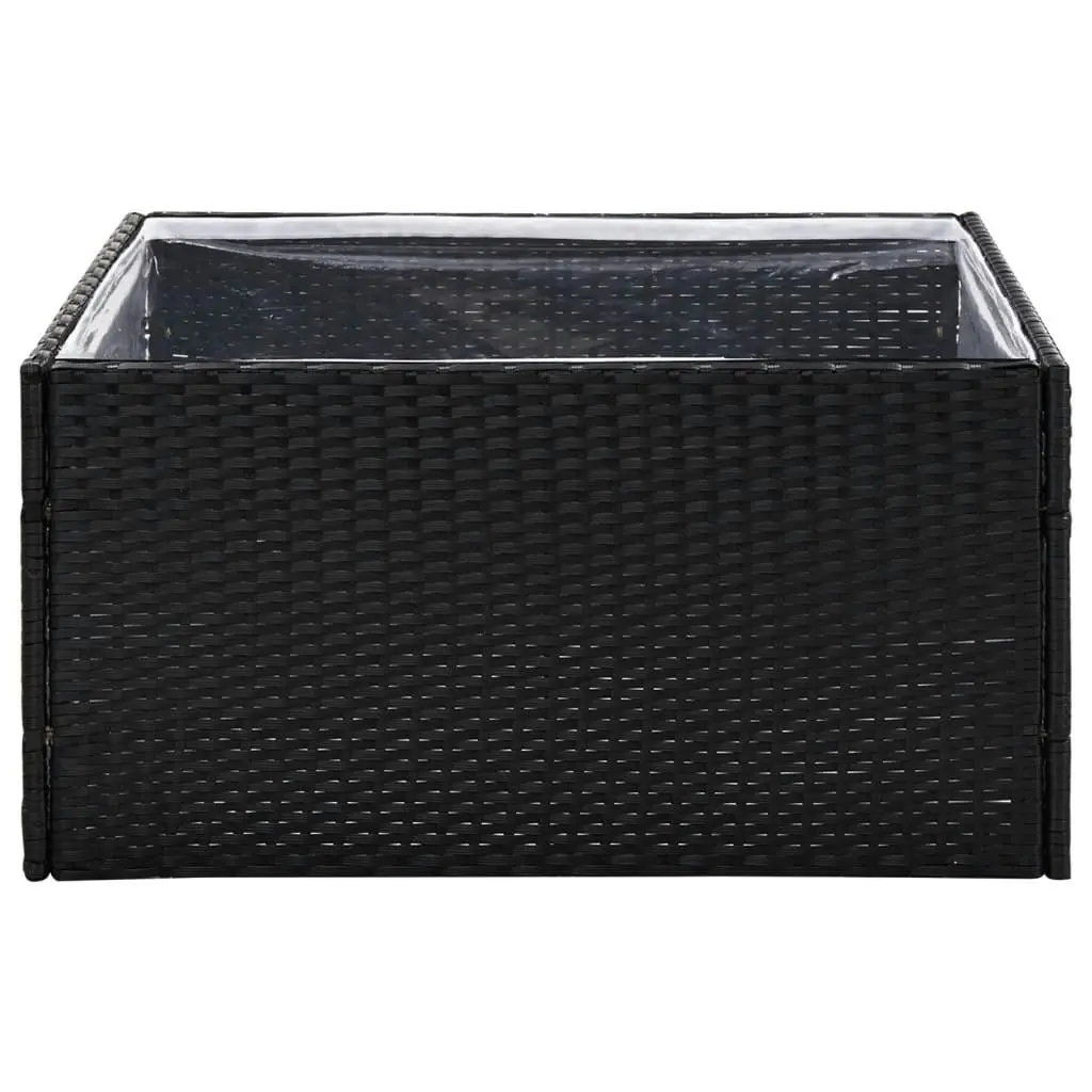 Garden Planter Black 80x80x40 cm Poly Rattan 319171