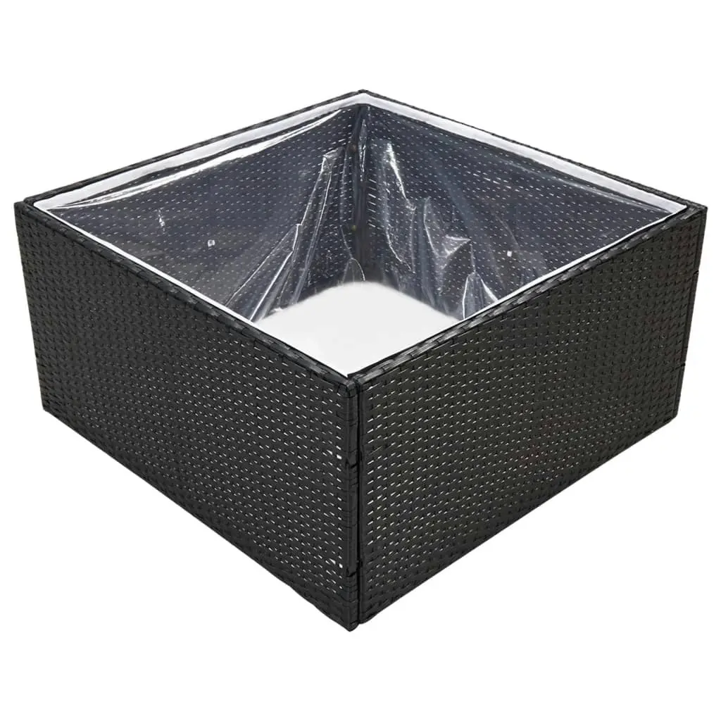 Garden Planter Black 80x80x40 cm Poly Rattan 319171